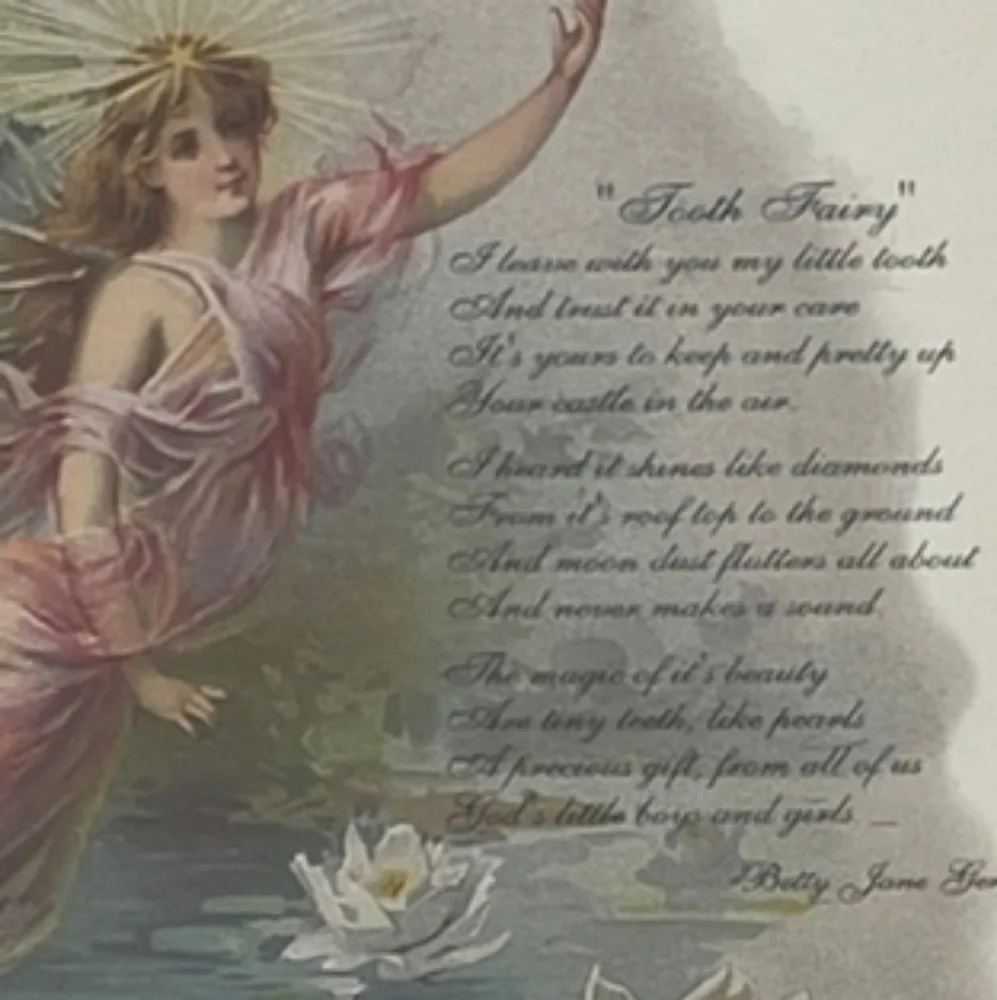 Vintage Lithograph Tooth Fairy Certificate Keepsake Victorian Old Print Factory